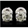 Image 1 : 14KT White Gold 1.25ctw Diamond Solitaire Earrings