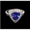Image 1 : 1.89ct Tanzanite and Diamond Ring - 14KT White Gold