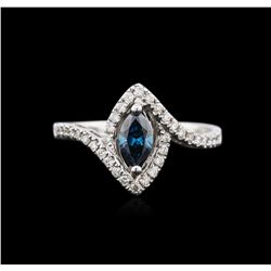 14KT White Gold 0.75ctw Blue Diamond Ring