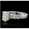 Image 2 : Platinum 2.81ctw Oval Cut Diamond Ring