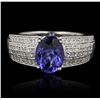 Image 1 : 14KT White Gold 2.19ct Tanzanite and Diamond Ring