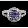 Image 1 : 14KT White Gold 1.63ct Tanzanite and Diamond Ring