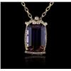 Image 2 : 14KT Yellow Gold 73.39ct Ametrine & Diamond Pendant with Chain