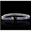 Image 3 : 14KT White Gold 14.28ctw Tanzanite and Diamond Bracelet