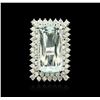 Image 1 : 14KT White Gold 16.49ct Aquamarine and Diamond Ring