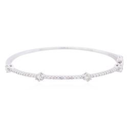 14KT White Gold 0.91ctw Diamond Bangle Bracelet