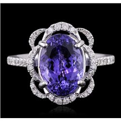 14KT White Gold 3.09ct Tanzanite and Diamond Ring