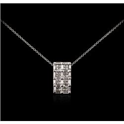 18KT White Gold 0.75ctw Diamond Pendant With Chain