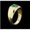 Image 3 : 1.36ct Emerald and Diamond Ring - 14KT Yellow Gold