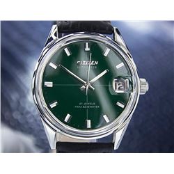 Citizen Autodater Stainless Steel Green Automatic Watch