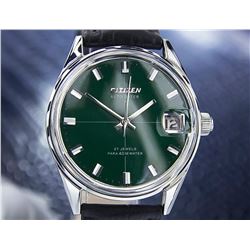 Citizen Autodater Stainless Steel Green Automatic Watch