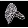 Image 2 : 14KT White Gold 0.88ctw Diamond Ring
