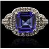 Image 1 : 14KT White Gold 3.91ct Tanzanite and Diamond Ring