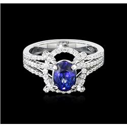 18KT White Gold 1.55ct Sapphire and Diamond Ring