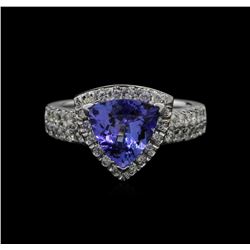 1.96ct Tanzanite and Diamond Ring - 14KT White Gold