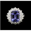 6.63ct Tanzanite and Diamond Ring - 18KT White Gold