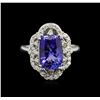 Image 1 : 3.67ct Tanzanite and Diamond Ring - 14KT White Gold