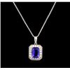 2.50ct Tanzanite and Diamond Pendant With Chain - 14KT White Gold