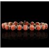 Image 1 : 14KT Rose Gold 16.91ctw Coral and Diamond Bracelet