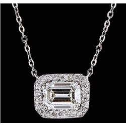 14KT White Gold GIA Certified 1.70ctw Diamond Necklace