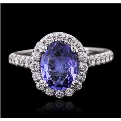 14KT White Gold 1.59ct Tanzanite and Diamond Ring