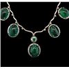 Image 2 : 93.30ctw Emerald, Tsavorite, Sapphire and Diamond Necklace - 18KT White Gold