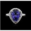 Image 1 : 14KT White Gold 3.76ct Tanzanite and Diamond Ring