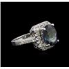 Image 2 : 14KT White Gold 4.45ct Tanzanite and Diamond Ring