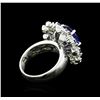 Image 3 : 14KT White Gold 4.17ct Tanzanite, Sapphire and Diamond Ring