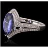 Image 2 : 14KT White Gold 1.57ct Tanzanite and Diamond Ring