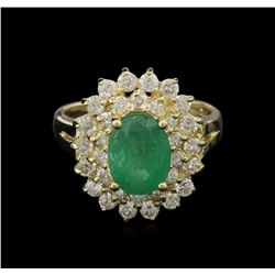 1.80ct Emerald and Diamond Ring - 14KT Yellow Gold