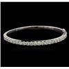 Image 1 : 14KT White Gold 3.16ctw Diamond Bangle Bracelet