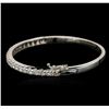 Image 2 : 14KT White Gold 3.16ctw Diamond Bangle Bracelet