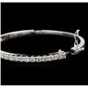 Image 3 : 14KT White Gold 3.16ctw Diamond Bangle Bracelet