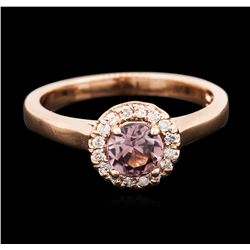 14KT Rose Gold 0.82ct Tourmaline and Diamond Ring