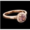 Image 2 : 14KT Rose Gold 0.82ct Tourmaline and Diamond Ring