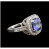 Image 2 : 4.26ct Tanzanite and Diamond Ring - 14KT White Gold
