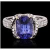 Image 1 : 18KT White Gold 3.06ct Tanzanite and Diamond Ring