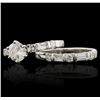 Image 3 : 14KT White Gold 1.33ctw Diamond Ring Wedding Set