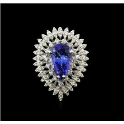 14KT White Gold 4.05ct Tanzanite and Diamond Ring