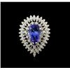 Image 1 : 14KT White Gold 4.05ct Tanzanite and Diamond Ring