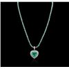 Image 1 : 14-18KT White Gold 23.29ctw Emerald and Diamond Necklace