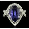 Image 1 : 14KT White Gold 7.14ct Tanzanite and Diamond Ring
