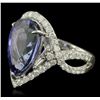 Image 2 : 14KT White Gold 7.14ct Tanzanite and Diamond Ring