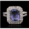 Image 1 : 14KT White Gold 3.57ct Tanzanite and Diamond Ring