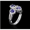Image 3 : 14KT White Gold 1.90ctw Sapphire and Diamond Ring