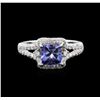 Image 1 : 14KT White Gold 1.44ct Tanzanite and Diamond Ring