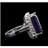 Image 3 : 14KT White Gold 11.22ct Amethyst and Diamond Ring