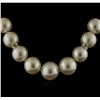 Image 2 : South Sea Cultured Pearl Necklace With 14KT Yellow Gold Diamond Clasp