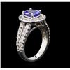 Image 3 : 2.01ct Tanzanite and Diamond Ring - 18KT White Gold